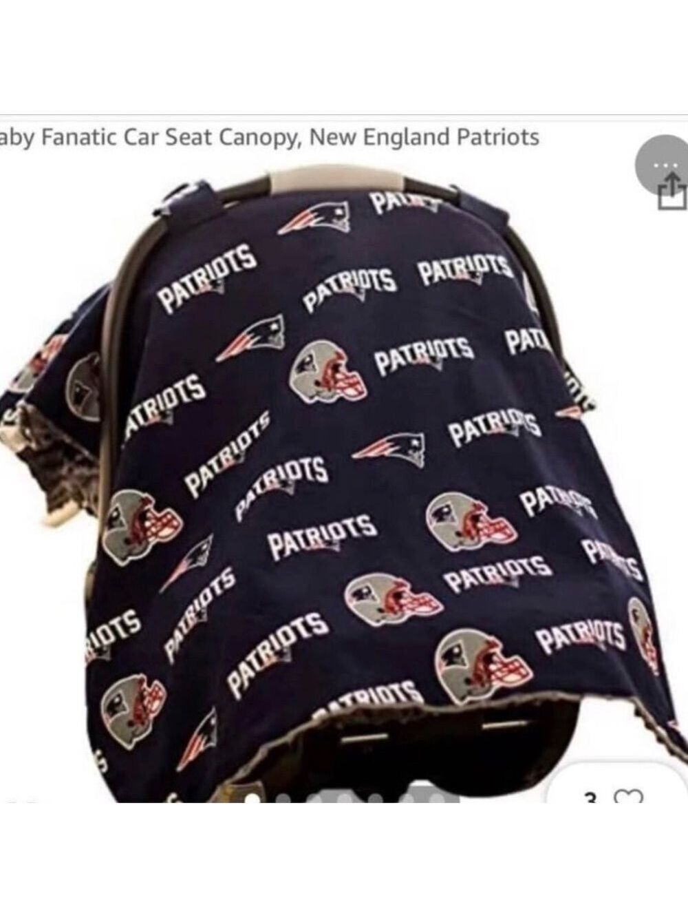 Patriots Car seat Canopy  - Navy Blue